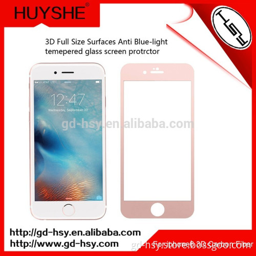 HUYSHE wholesale price anti-broken carbon fiber 3D tempered glass screen protective film shield for iphone 6